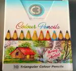 NANDA STATIONERY MART C3 10 Triangular Colour Pencil (Pack of 10)