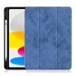 Caseelo Tri-fold Flip Cocer for Apple iPad 10th Generation 2022 10.9 Inch Case [ iPad 10th Gen ] Launch A2696 A2757 A2777 Smart Slim Fit [ Viewing, Typing Stand, Soft Silicone Back ] [ with Pencil Holder ] [ Auto Sleep/Wake ] ( Navy Blue )