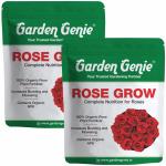 Garden Genie Organic Rose Grow, Rose Fertilizer for Flowering Plants, Complete Nutritional Essential Rose Food for All Types of Rose Plants and Flower Blooms - 1.6 Kg (2 Packs of 800g)