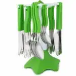 Pramukh Green Plastic Premium Disposable Cutlery Set