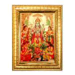 Hawai Gold Plated Shree Hari Vishnu Engineered Wood Wall Hanging Photo Frame Sticker for Worship use 8.5X7 inch SFDI466GLDFRM