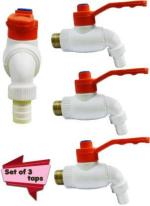 Livefast White Heavy Duty Turkey Faucets Bib Taps - Wall Concealed Installation Type (Pack Of 3)
