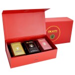 Okayti Regalia Collection Darjeeling Tea Gift Set for Occasion (Pack of 3) - 300 Gm | Orthodox Darjeeling Tea Festive Gifts for Occasion | Darjeeling Firts Flush, Second Flush and Clonal Black Tea