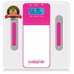 Healthgenie Digital Body Composition Monitor Weighing Scale, Strong Glass Build Weight Machine to Monitor BMI, Segmental Body Fat & Skeletal Muscle With 1 Year Warranty (Pink)