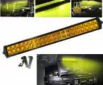 Autofasters 21 Inch Car Led Focus High Led Bar Light Spot + Flood Beam for All Cars Bar Light (40 LED Yellow)