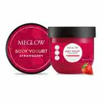 Meglow Strawberry Body Yogurt (200ml) : 48-Hour Hydration, Elixir for All, Luxurious Body Moisturizer for Men and Women