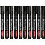 SONI OFFICE MATE Refillable Permanent Marker For Office,Collage (Set of 10, Black)