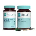 HealthKart HK Vitals Multivitamin for Women(90 Tablets) with Biotin 10000mcg Combo Pack, 60 tablet(s) Unflavoured