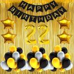 FANEX Solid Birthday Decoration Balloon,Banner and Curtain