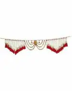 Om Craft Villa - Main Door, Mandir Bandhanwar for Home , Diwali Decoration Item Door Hanging Toran (Pearls Golden, PLASTIC)