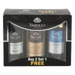 Yardley London Gentleman Classic Deo with Gold Body Spray and Elegance Deo for Men, 150ml (Pack of 3)