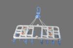 Urbanware Drying Hanger, Foldable Cloth Hanger with 28 Clips Laundry Drip Drying Hanger Rack Plastic Clothes Hanger for Socks Towels Underwear Bras Diapers Baby Clothes Pants Plastic Cloth Clips