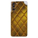 GADGETSWRAP Printed Vinyl Skin Sticker for Samsung Galaxy S21 FE - Golden Texture