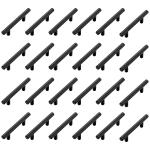 Atlantic Stainless Steel Drawer Cabinet 4 Inch H Handle, Hole to Hole - 64MM, Black Coated Finish, Pack of 24 Pcs