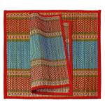 SUBHRA TEXTILE Handcrafted River Grass 18 x 18 Inches Red Floor Mats/ Pooja Mats/ Aasan, Set of 2