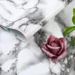 KING WORLD EMPIRE Grey &White Marble Contact Paper Peel and Stick Wallpaper for Kitchen Countertops Cabinets Furniture Self Adhesive Vinyl Film Waterproof Decorative