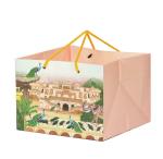 PPJ - WEDDING MAHAL PEACOCK ELEPHANT (30 Pcs.) SWEET BOX/HAMPER BOX PAPER CARRY BAG, 11 Inch X 11 Inch X 8 Inch (SQUARE) for DIWALI/WEDDING/FUNCTION/BIRTHDAY/RETURN GIFTS/CHRISTMAS (Pack of 30)