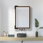 Vipas Premium Bathroom Vanity Cabinet with Mirror - Made with HDHMR Board & Powder Coated Aluminium - High Glossy Acrylic Surface & Rounded Edges - Color Sapele & Size (60 X 40 X 14cm