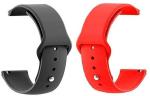 Black Lovies Black, Red Silicone Smart Watch Strap For Amaze Fit Gts 2, 2E, 2 Mini (Pack Of 2)