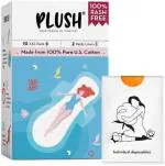PLUSH XXL Extra Extra Large U.S. Cotton Sanitary pads with biodegradable pouches (Pack of 12)