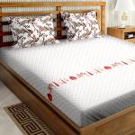 180 TC Cotton Red Colour Super King Size Bedsheet with 2 Pillow Covers (OSC3160)