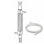 ABGIL Borosilicate Glass Condenser Coil With Joint & Rubber Tubes For Inlet & Outlet SIZE 300MM. CONDENSER JOINT, CONE AND SOCKET(B-24)