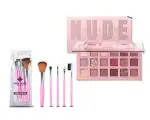 BIOAQUA BEAUTY Eyeshadow Palette with Brush Set Combo Kit of The Nude Eyeshadow (18 Shades in 1) Eyeshadow Palette with 5 Pcs Eye Shadow, Face Makeup Brush Set (The Nude + Brush Set)