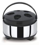 Stainless Steel Puff Insulated Casserole (6200ml, Black)