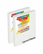 Variety Canvas 10 Oz White Pre Stretched Canvas Board with Wooden Frame 12 x 14 Inch (Pack of 2)