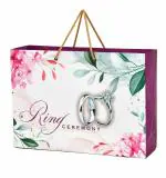 PPJ RING CEREMONY (FLOWERS) (30 Pcs.)(WEDDING) PAPER CARRY BAG, 10 Inch X 14 Inch X 4 Inch for DIWALI/WEDDING/FUNCTION/BIRTHDAY/RETURN GIFTS/CHRISTMAS (Pack of 30)