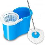 JAINSTAR Absorbent Floor Cleaning Spin Mop 360 Stainless Steel Stick Rod with Bucket (Light Blue )
