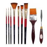 KAMAL Durable Multicolor Painting Tool Kit with Hair Brushes and Painting Knife