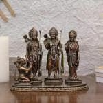 SHRI BALAJI CRAFT Bronze Finish Lord Ram Darbar Statue Religious Idols Ram Sita Laxman Hanuman Murti Puja Gifts Showpiece Sculpture(Size 9.5 x 7.5 Inches)