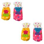 Teeny Weeny Baby Feeding Bottle Cover with Polka Print & Cartoon Patch (Pack of 4)