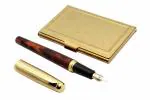 Ledos Dikawen 8051 Gold Metal Fountain Pens with ATM Card Holder