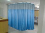 Lushomes Hospital Partition Curtains, Clinic Curtains Size 15 FT W x 7 ft H, Channel Curtains with Net Fabric, 100% polyester 30 Rustfree Metal Eyelets 30 Plastic Hook, Dark Blue, Stripes (15x7 FT, Pk of 1)