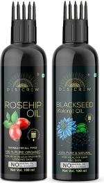Desi Crew Rosehip and Blackseed Hair Oil for Skin, Body and Hair Care 100 ml Each