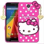 Cloudza Moto G2 Pink and White Silicon Scratch Resistant Mobile good back Cover