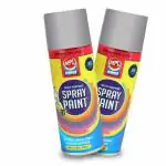 ABRO SP-36-210 Multipurpose Colour Spray Paint Can for Cars and Bikes ( Silver, 210ml, 2 PCS)