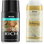 RIYA Born Rich And Intense Gold Body Spray Deodorant For Unisex Pack Of 2 Deodorant Spray - For Men & Women (150 ml, Pack of 2)