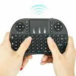Qwx_1421_Mini Wireless Keyboard with Touchpad Mouse, 2.4ghz Smart Connector