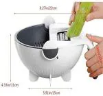KT ENTERPRISE Multifunction Magic Rotate Vegetable Cutter with Drain Basket Large Capacity Vegetables Chopper Veggie Shredder Grater Portable Slicer Kitchen Tool with Dicing Blades