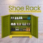Supreme Furniture Fusion SR 01 Plastic Shoe Rack for Home (Sml,M.Green/L.Yellow)