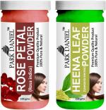 Park Daniel Pure And Natural Rose Petal Powder And Heena Leaf Powder, 100 G Each (Combo Of 2) |Hair Care|Dandruff Control hair Powder|Healthy Strong Hair Mask
