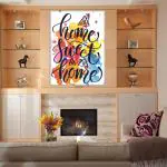 Surmul Multicolor Sunboard Medium Home Sweet Home Quote For Bedroom, Wall Art, Adhesive Sticker