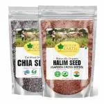 Bliss Of Earth Chia Seeds and Halim Seeds for Hair & Immunity Booster Foods (Pack of 2x600gm)