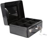 Delzon Multicolor Steel Cash Box With Key And Coin Tray Lockable Cash Money Coin