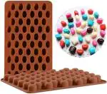 oldberry 55 Mini Coffee Bean Silicone Mold Bakeware Baking Chocolate Pastry Decoration Ice Candy Butter Jello Making Homemade Mould Pack of 1