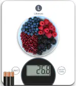 LIFETRONS Portable Electronic Food Weight Machine Big Tempered glass top | Nutritionist Digital Kitchen Scale |Tare Function and Batteries Included | Capacity 10Kg (White) (ChefStar)