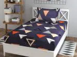 BSB HOME Multi-Colour Cotton Single Bedsheet with 1 Pillow Cover 228*152 cm